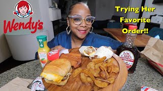 TRYING MY BABY'S FAVORITE FAST FOOD BREAKFAST ORDER FROM WENDYS FOR THE FIRST TIME