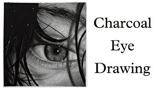 Hyperrealistic charcoal eye drawing | How to draw realistic eye with charcoal | Eye drawing