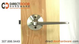 Emtek Athena Lever Handle with Modern Rosette in Satin Nickel