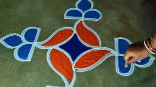 Karthika masam 🌻special flower padi kolam 3*1 🌻karthigai deepam muggulu🌻dhanurmasam muggulu