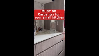 Don't missed these MUST-DO #carpentry for your small #kitchen