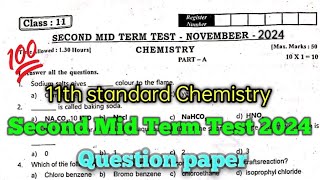 11th Chemistry Second Mid Term Question paper 2024