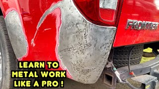 ✅ How to Perfect Metal Work The Side of Rolled Over Nissan Frontier