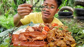 Mukbang spicy pork skin with spicy king chilli 🌶️🌶️ Northeast India.