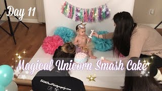 UNICORN SMASH CAKE | VLOGMAS DAY 11