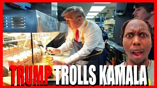 Trump Trolls Kamala Harris by Working at McDonalds (Reaction)