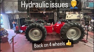 Massey 1200 hydraulic issues , 🤷‍♂️🤦‍♂️ ,, back on 4 wheels