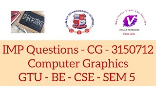 IMP Questions of CG - 3150712 | Computer Graphics - IMP Question | GTU IMP | Question Bank of CG