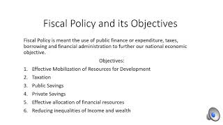 BE  Fiscal Policy and its Objectives