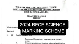 BECE 2024 : SCIENCE MARKING SCHEME...#BECE #educationalvideos