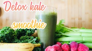 Grünkohl Erdbeer Smoothie Rezept Für Haut Haare und Nägel mit Detox Effekt für deine Gesundheit