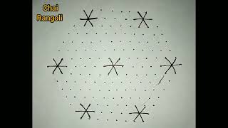 15*8 middle dot's rangoli/chukki rangoli/kolam rangoli/rangoli videos