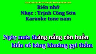 Biển nhớ - Nhạc : Trịnh Công Sơn - Karaoke tone nam