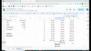 Using the Duration and MDuration functions in Google Sheets