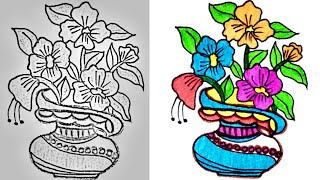 Easy drawing/drawing for kids/how to draw flower pot /flower pot/drawing art/drawing