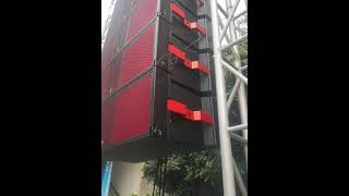 Max 215 dual 15 inch 3 way line array system testing video in T.i Pro Audio