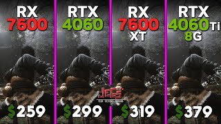 RX 7600 vs RTX 4060 vs RX 7600 XT vs RTX 4060 Ti 8G | Ryzen 5 7600 | Tested in 15 games