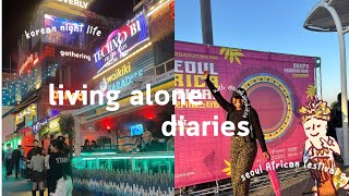 Living alone diaries: solo dates, Korean night life. Unedited vlog