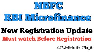 NBFC & RBI Microfinance Registration Practical Update in 2024 II Must Watch Before Registration