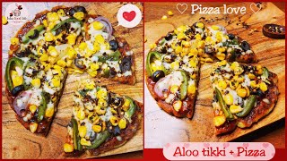 No Maida-No Yeast-No Oven Veg Pizza |5 मिनट मे बनाये Crispy Potato Pizza| Crispy Aloo tikki pizza|