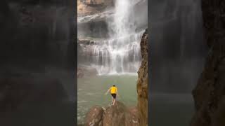 waterfall 😍 #travel #waterfall #view #trekking #nature #explore #shorts