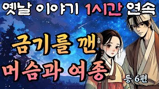 떠돌이 머슴과 그를 사랑한 여종 가문의 금기를 깨다 등 6편 🌛중간광고 없는 1시간 연속 옛날이야기/잠자리동화,꿀잠,오디오북