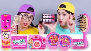 Món tráng miệng màu hồng sô cô la Mukbang DONA