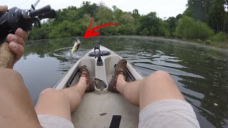 Kayak Fishing For HUGE Top-Water Bass! (Big Blowups)