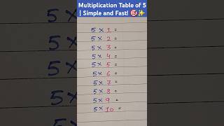 Multiplication Table of 5 | Simple and Fast! 🎯✨ #tables #maths