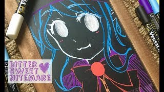 Chalk Drawing ✿ Anime/Manga Halloween Cat-Witch!