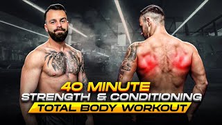 Full Body Strength & Conditioning Workout With Dumbbells (Real-Time Workout)