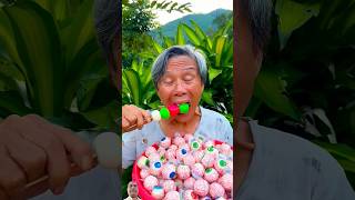 grandpa and eye candy strawberry candy watermelon candy dinosaur eggs hot dogs #shorts​#funny