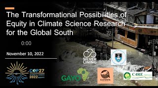 SL @COP27: Transformational Possibilities of Equity in Climate Science Research for the Global South