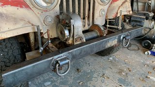 PART 1 WILLYS CJ5 VINTAGE WINCH BUMPER BUILD | Classic Farm Jeep Bumper