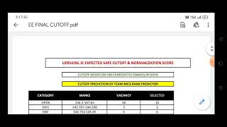 UPRVUL JE MECHANICAL EXPECTED SAFE CUTOFF|UPRVUNL JE ELECTRICAL CUTOFF|UPRVNL JE CUTOFF 2022|UPRVUNL