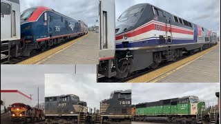 KCS leader, BNSF 1447, AMTK 160, CP, CSX, NS, and ALC-42 on the coast starlight 2 days at Vancouver