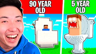 MINECRAFT at DIFFERENT AGES! (5 Years Old vs 90 Years Old)