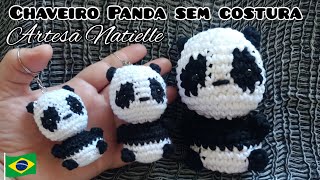 Panda Amigurumi Chaveiro Sem Costura