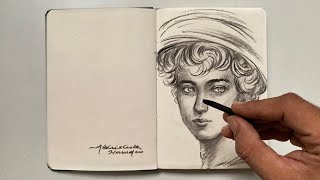 Charcoal portrait demonstration