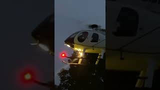 MD500E helicopter take off at night