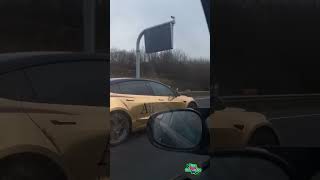 AU Vodka Tesla  Gold M4 East Bound UK model S wrap