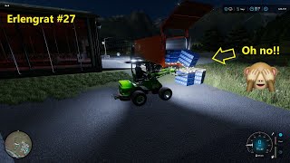 FS22 | Using a WALKING FLOOR trailer for PALLETS?! [Nighttime Episode] | ERLENGRAT #27