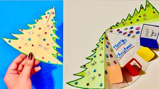 How to make handmade Christmas card easy and beautiful 2020