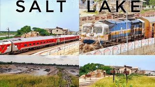 Train passing by Sambhar Lake Railway Station | Diesel Train Route of Indian Railways