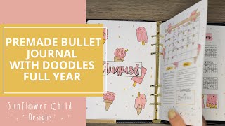 Premade Bullet Journal with Doodles FULL YEAR