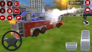 आग बुझाने वाली गाड़ी का गेम I  Real Fire Truck Driving Simulator Fire Fighting Android Gameplay