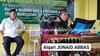 Beautiful video Reading QUR'AN Competition CHAMPION JUNAID ABBAS  Jan. 20, 2024..