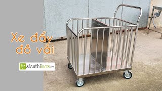 Xe đẩy chở đồ vải, loại có vách ngăn | sieuthiinox.com