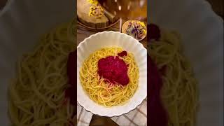 Beet hummus pasta 💖 #shorts #short #pasta #vegan #cooking