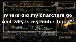 Diablo 2: Display bug - Deleting old deleted characters to get your characters back.